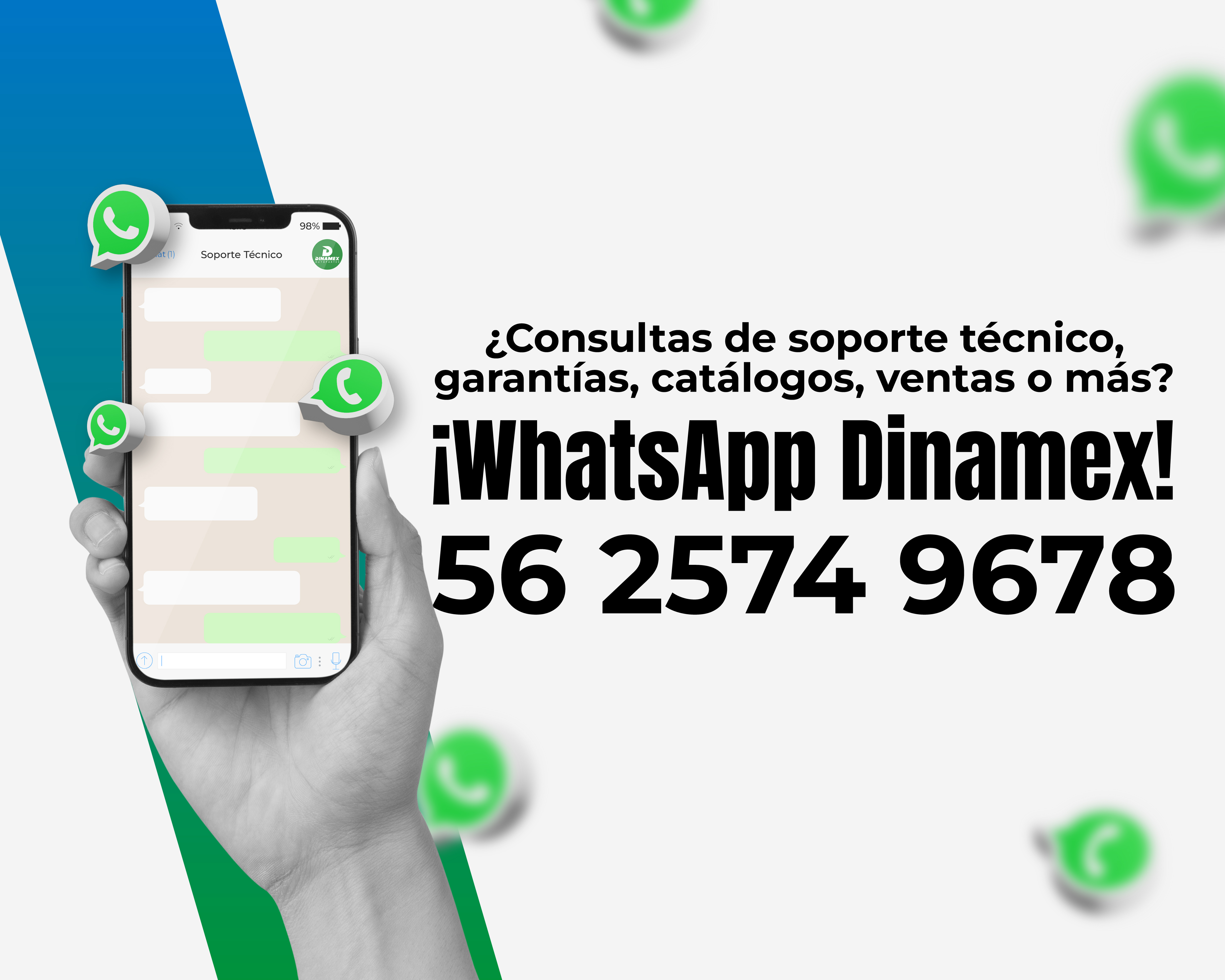 número whatsapp dinamex 56 2574 9678